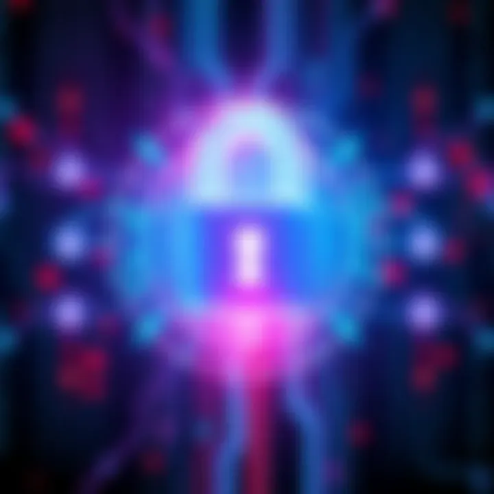 A digital padlock with a glowing warning symbol, representing compromised TLS certificates and online security issues.