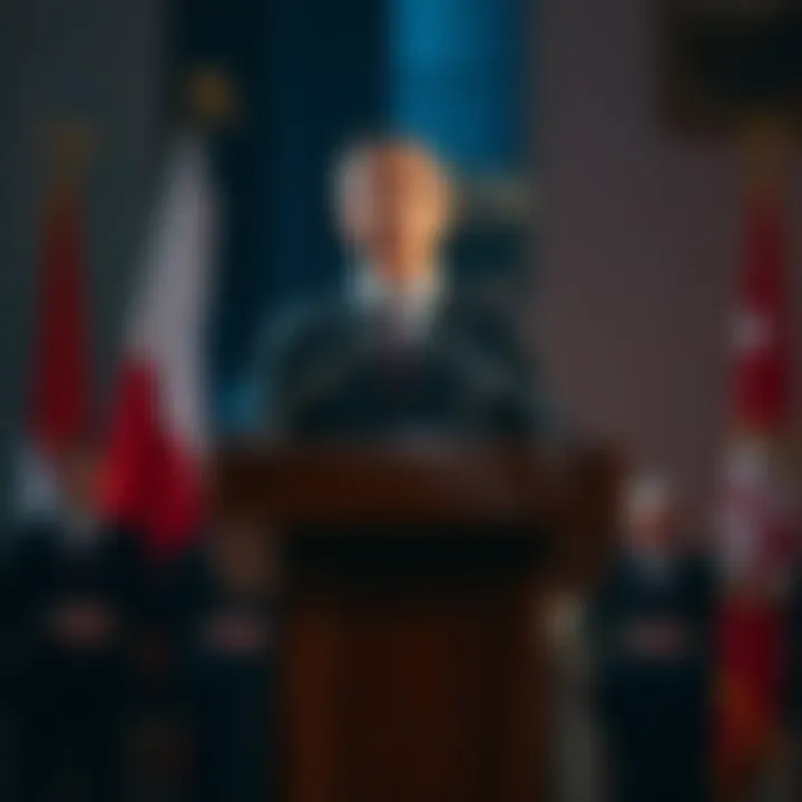 Czech Justice Minister standing at a podium, announcing resignation amid a bitcoin scandal