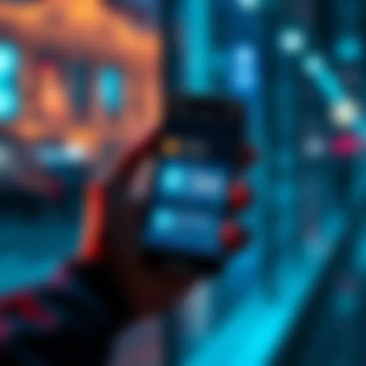 A person holding a smartphone displaying a Bitcoin wallet app, with a daily purchase reminder for $69.