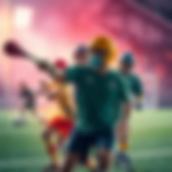 Daily challenges in sports A group of players participating in different sports matches throughout the day