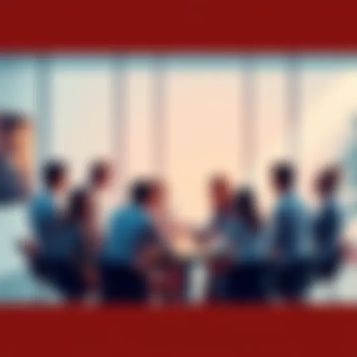 Daily Discussion Group A group of people gathered around a table, sharing ideas and opinions during a lively discussion.