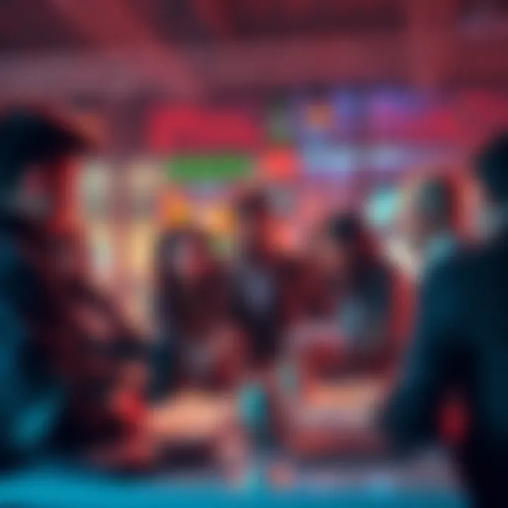 Group of people discussing trading strategies and current events in a positive atmosphere