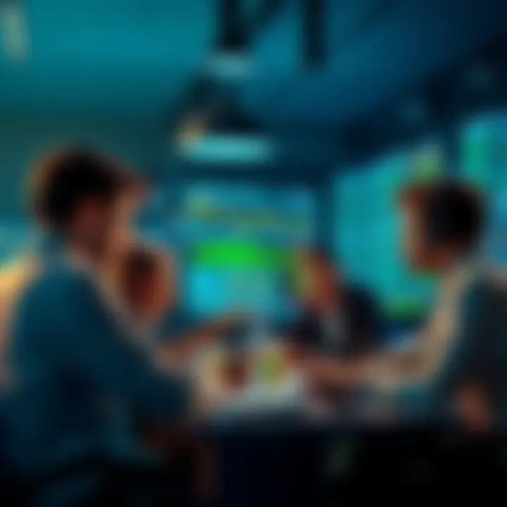 Daily Trading Discussion A group of traders engaging in discussions about strategies and market insights in an online forum setting.
