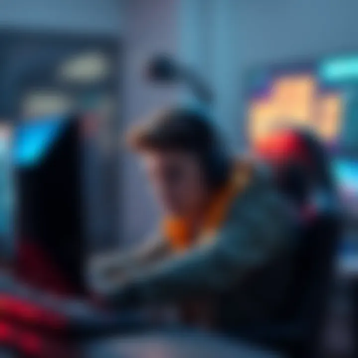 A frustrated Danish gamer sitting at their computer, looking upset about a recent game update that nerfed their in-game boost.