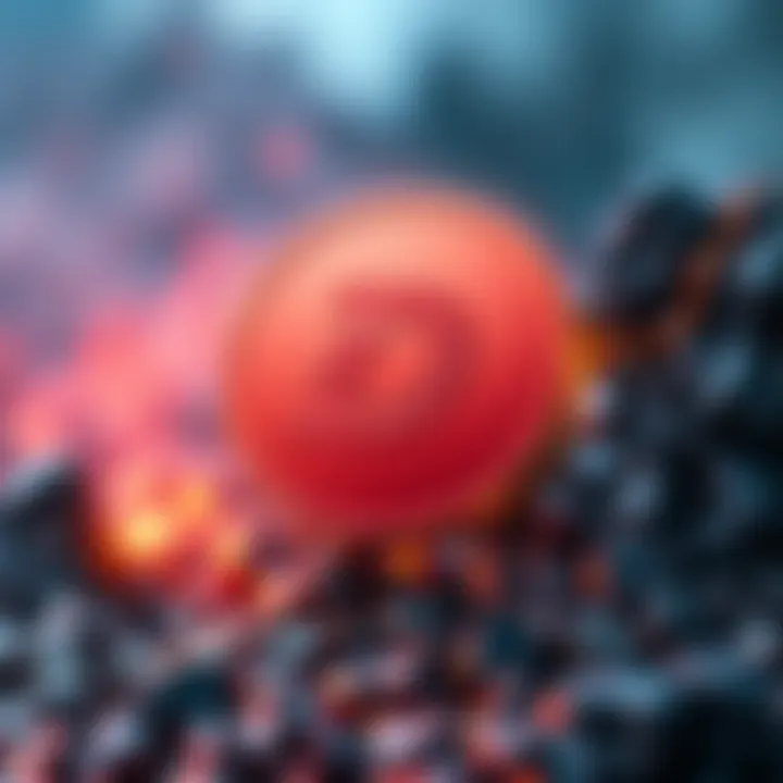 The Dash cryptocurrency logo representing a digital coin, set against a backdrop suggesting market challenges and stagnation.