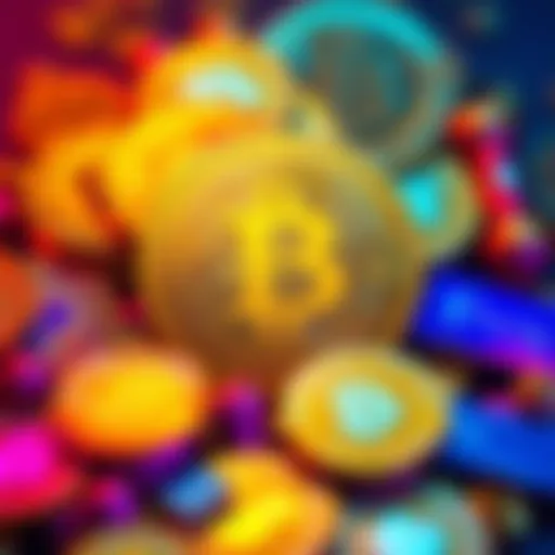 A graphic showing DASH coins surrounded by popular payment solutions like Apple Pay, illustrating the competition in the cryptocurrency market.