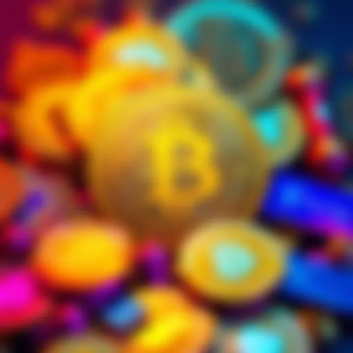 A graphic showing DASH coins surrounded by popular payment solutions like Apple Pay, illustrating the competition in the cryptocurrency market.