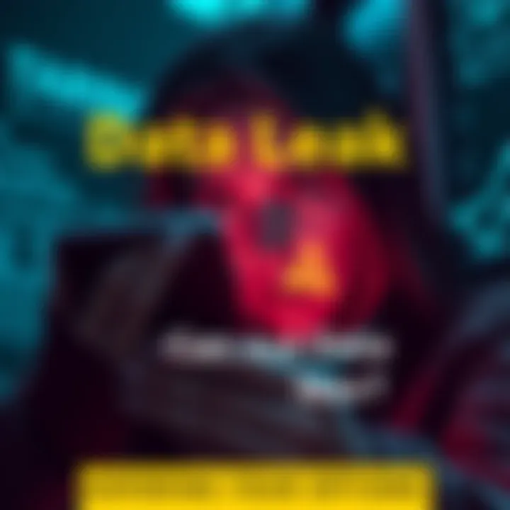 A concerned person looking at a phone with warning messages about data leaks and scams