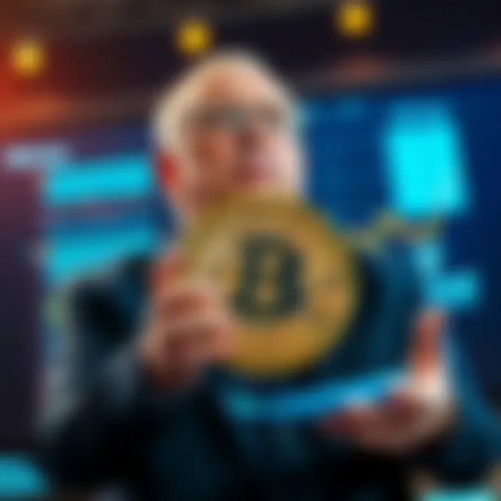 Investing expert Dave Ramsey warning against Bitcoin with a graph showing Bitcoin's decline