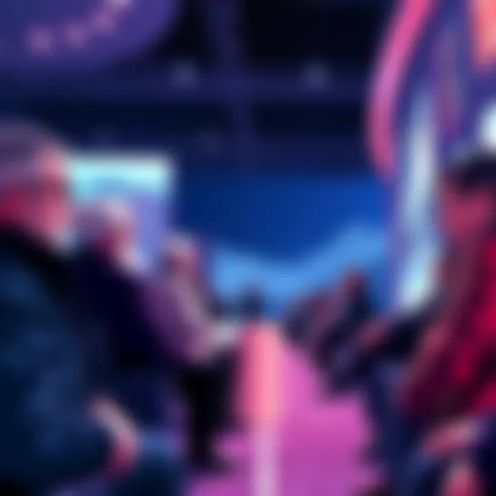 A group of experts discussing advancements in AI, StableCoins, and robotics at the Davos conference.