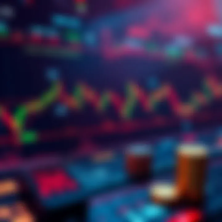 A graphic showing a digital trading interface with charts and tokens related to Solana's decentralized platforms.