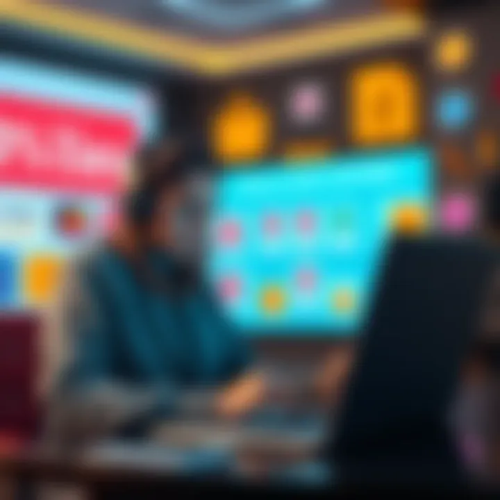 Decline in Offers A person looking disappointed while reviewing a list of offers on a laptop, with various icons representing deals and discounts in the background.