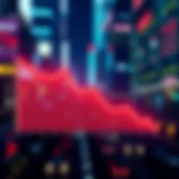 A downward trend graph showing the decline of spot volume in centralized markets over five months.