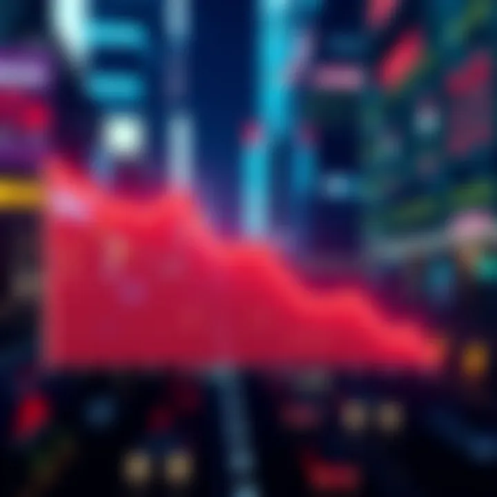 A downward trend graph showing the decline of spot volume in centralized markets over five months.