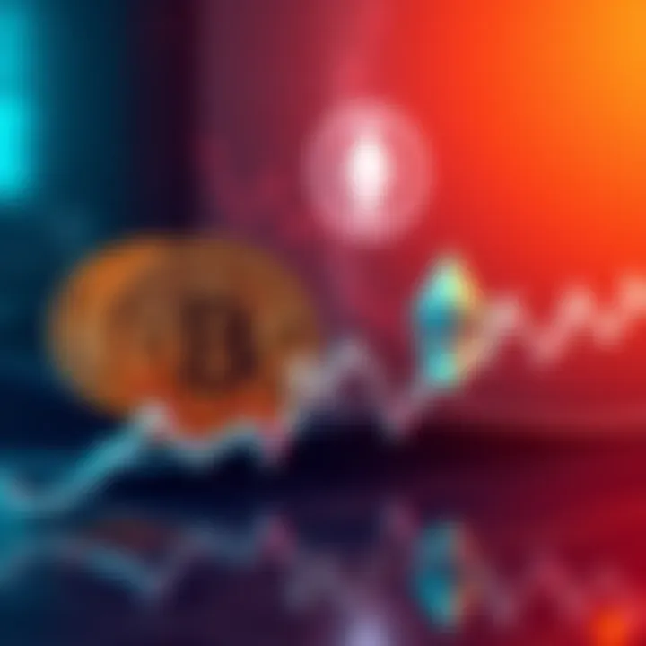 Graph showing falling prices of Bitcoin and Ethereum with liquidation warning sign