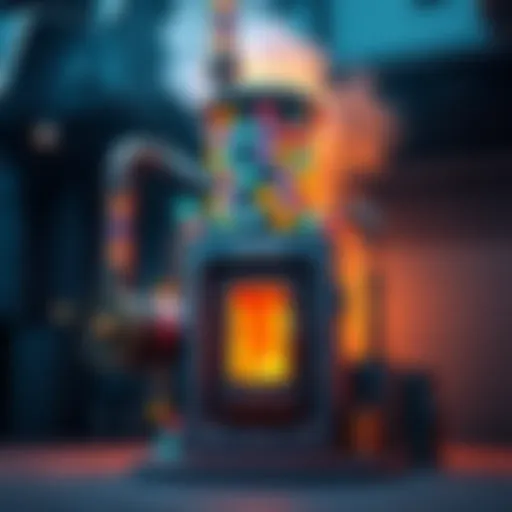 A colorful Super Smelter decorated with various blocks for an enhanced aesthetic appeal.