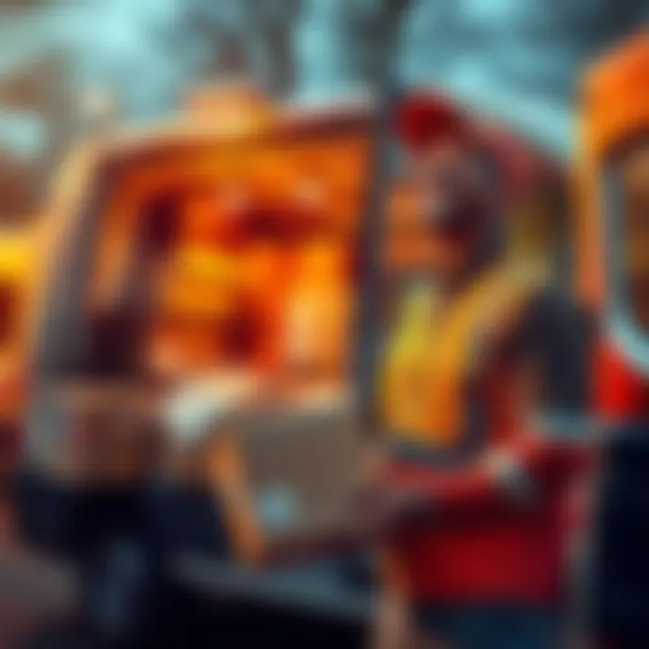 Delivery Milestone Celebration A delivery person smiles while standing next to a delivery van filled with parcels, celebrating the achievement of 700 parcel deliveries in the Netherlands.