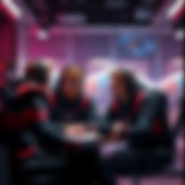 Derrek and Victor in a team meeting, discussing their plans for the in-game leader role next season.