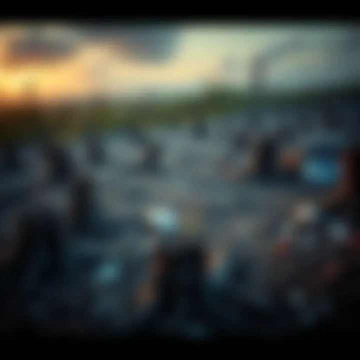 A barren land filled with tree stumps and scattered garbage, showing the aftermath of deforestation.