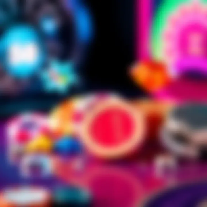 A visual representation showing diamonds and bid tokens side by side, symbolizing player choices in a game, with vibrant colors and engaging design.