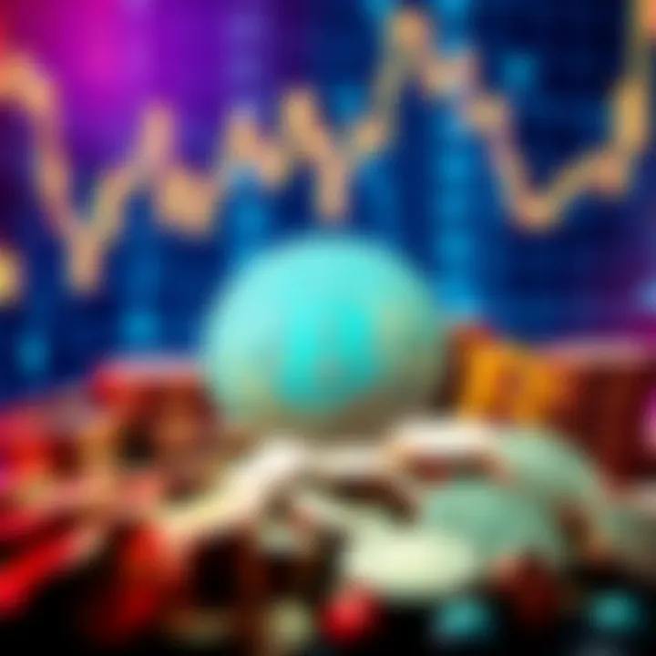A visual representation of Digibyte coins, showcasing 18 billion coins with a digital backdrop symbolizing market fluctuations and price confusion.