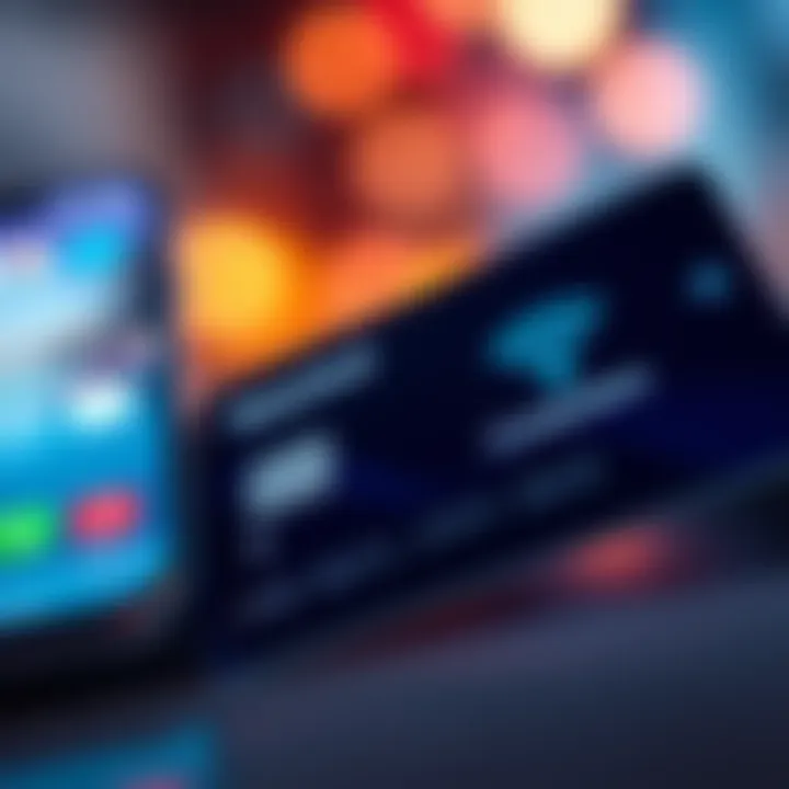 Digital Payment Card A close-up of a digital payment card featuring a contactless payment symbol and a smartphone in the background for transactions over โฌ50.