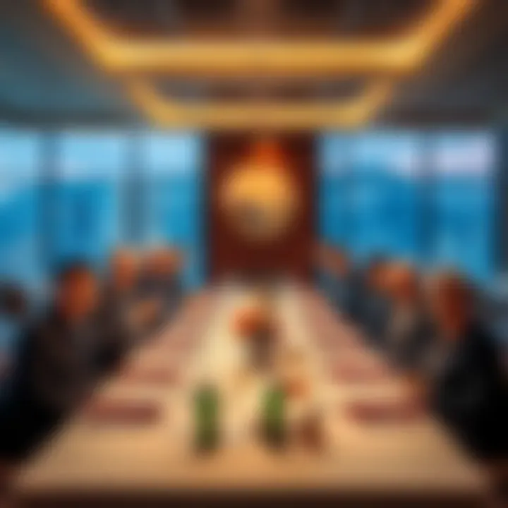A group of industry leaders enjoying a private dinner at a beautifully set table in a Michelin-starred restaurant in Hong Kong.