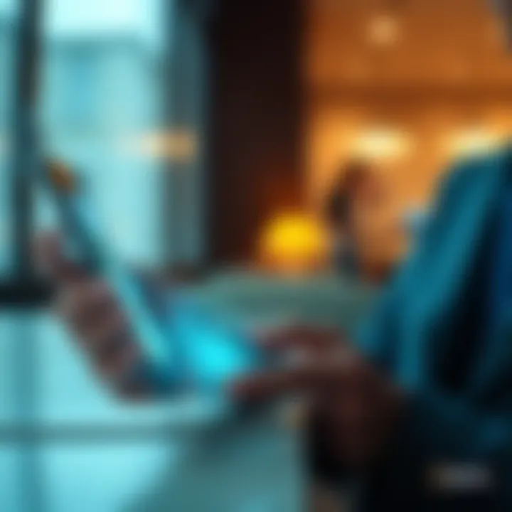 Direct Deposit Cashback Program Overview A person checking their bank account on a smartphone, with cashback rewards highlighted, symbolizing savings through direct deposit.