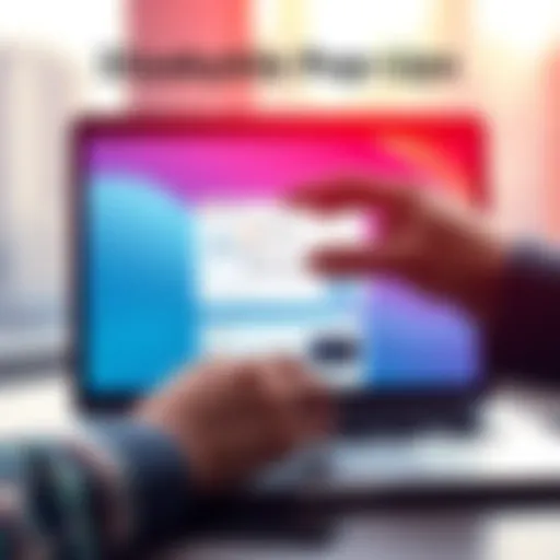 A person blocking pop-up notifications on a laptop screen, showing a clear browser interface without distractions.