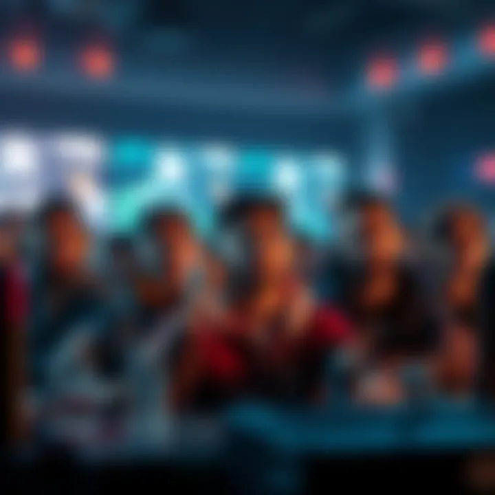 A group of players expressing frustration over a gaming event, sitting in front of their screens with a focus on their reactions. Some look confused, others disappointed.