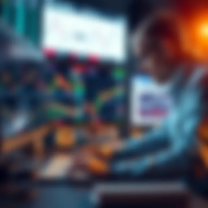 Disciplined Trader at Work A focused trader analyzing charts on a computer, emphasizing discipline and strategy in trading.