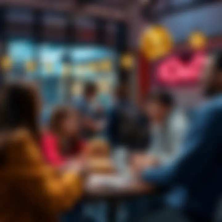 People chatting about donuts during a community discussion