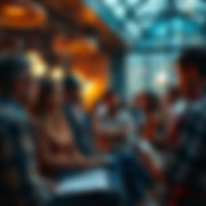 People engaging in a conversation about perceptions of reality in a community setting