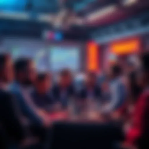 People engaged in a lively discussion about trading strategies and current events in a forum setting.