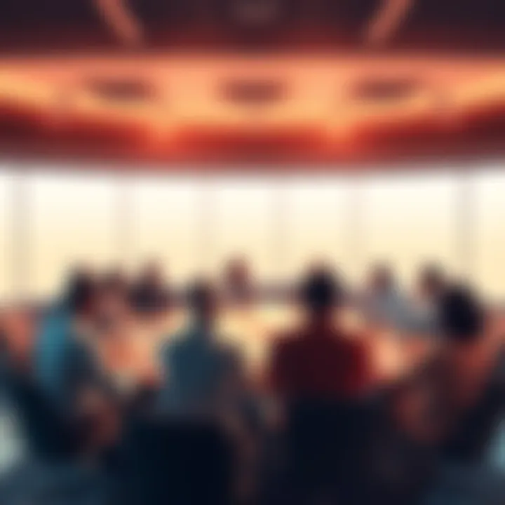 A group of people sharing opinions on wishful thinking versus reality at a round table.