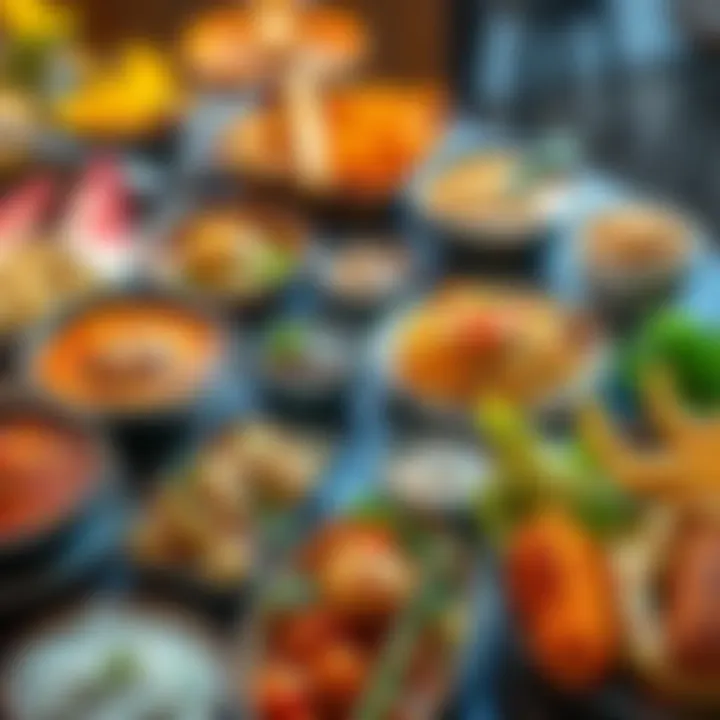 Diverse Food Choices A variety of delicious dishes from different cuisines displayed on a table, inviting discussion about favorite foods