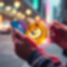 A person tipping with Dogecoin on a social media platform while holding a smartphone, showcasing its practical use.