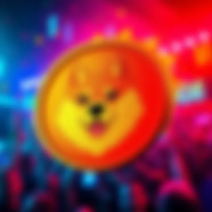 Dogecoin logo with $1 mark A graphic showing the Dogecoin logo with a bold $1 symbol, surrounded by vibrant colors and excitement from the community.