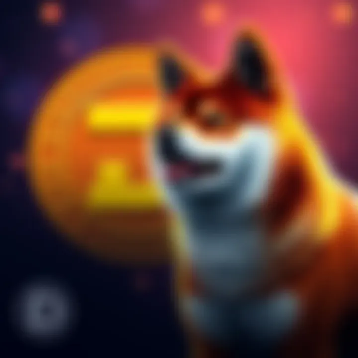 Dogecoin logo featuring a Shiba Inu dog next to a dollar sign symbol, representing its journey to reach $1.
