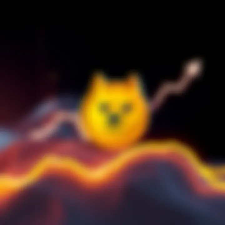 Dogecoin logo displayed alongside a rising graph to symbolize growth and potential value increase towards $1