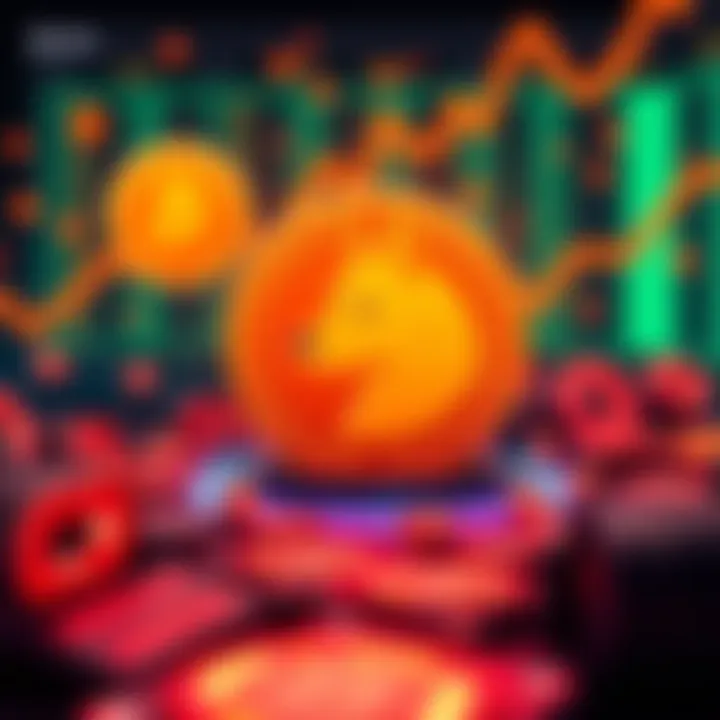 A graphic showing a representation of Dogecoin tokens, indicating the increase from 152 billion to 161.5 billion this month, with a focus on mining changes.