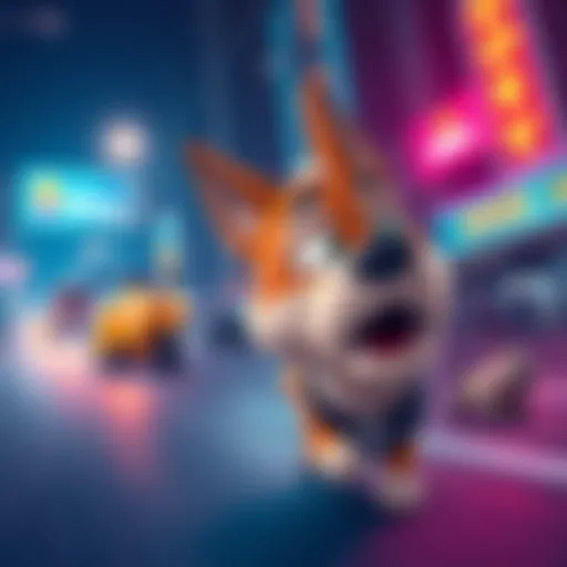 A cartoon dog representing Dogey looks worried while other tokens race ahead, highlighting its struggles in the market.