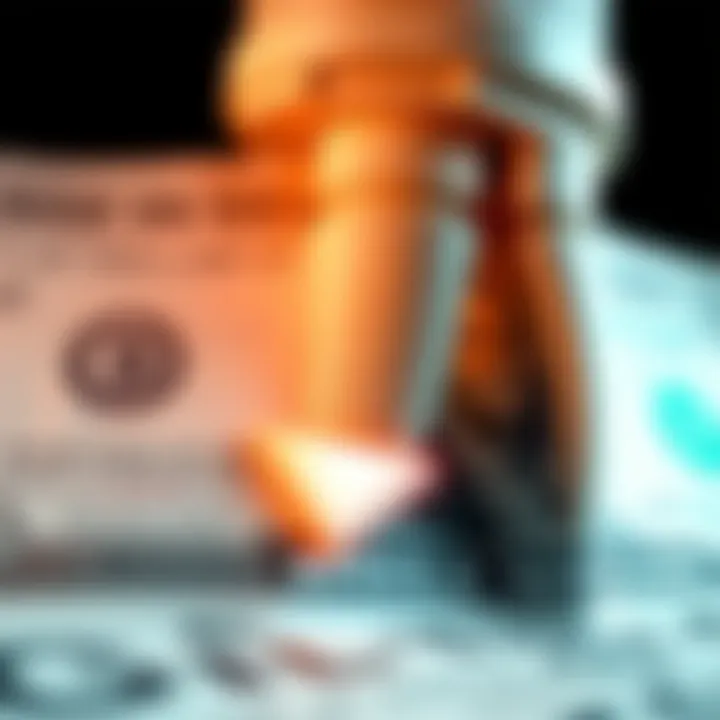 A close-up of a dollar bill with a downward arrow symbolizing its low value