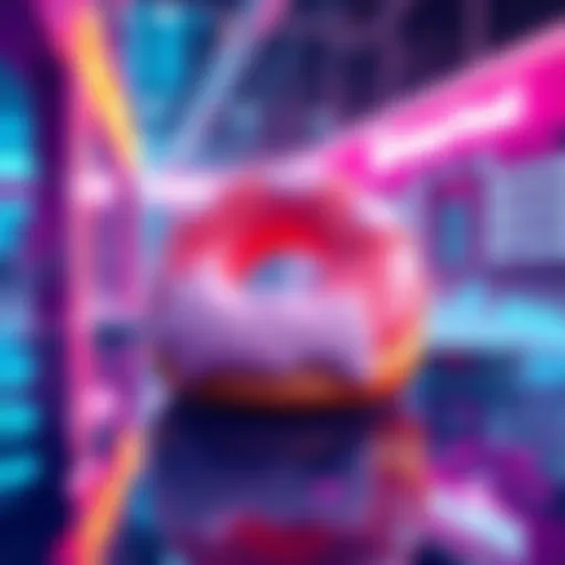 Visual representation of the Donut Pool showing trends in liquidity and ETH impact on valuation