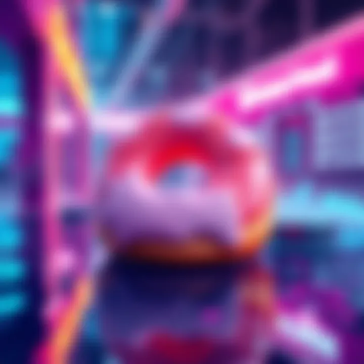 Visual representation of the Donut Pool showing trends in liquidity and ETH impact on valuation