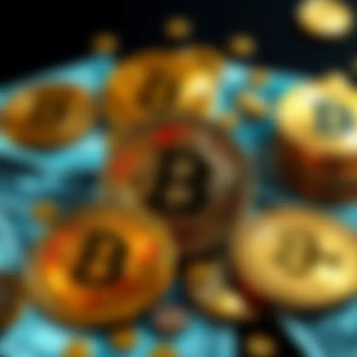 A visual representation of Bitcoin symbols and currency notes, highlighting the revival of dormant Bitcoin in October 2025.