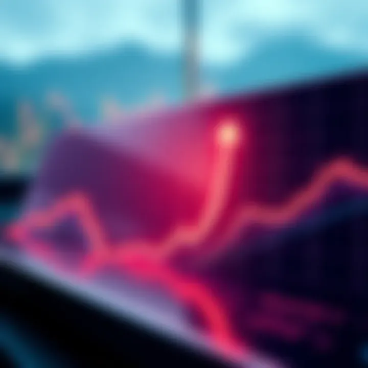 A line graph illustrating DOT's price trends with upward arrows indicating potential growth areas and obstacles marked along the way.