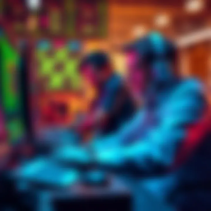 Dr. Nick and CDF looking at their computers while mining Pi daily.