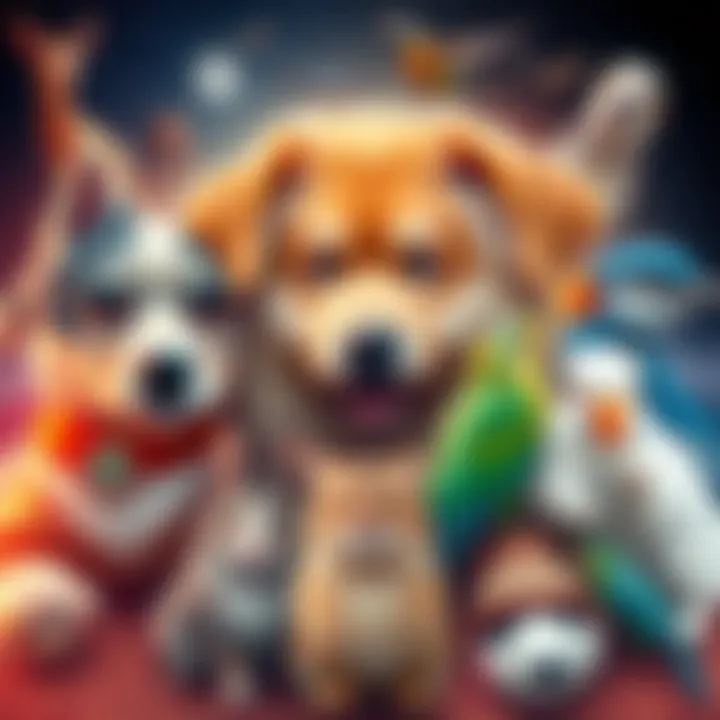A collage of various animals including a dog, cat, rabbit, and bird representing ideal pets for companionship