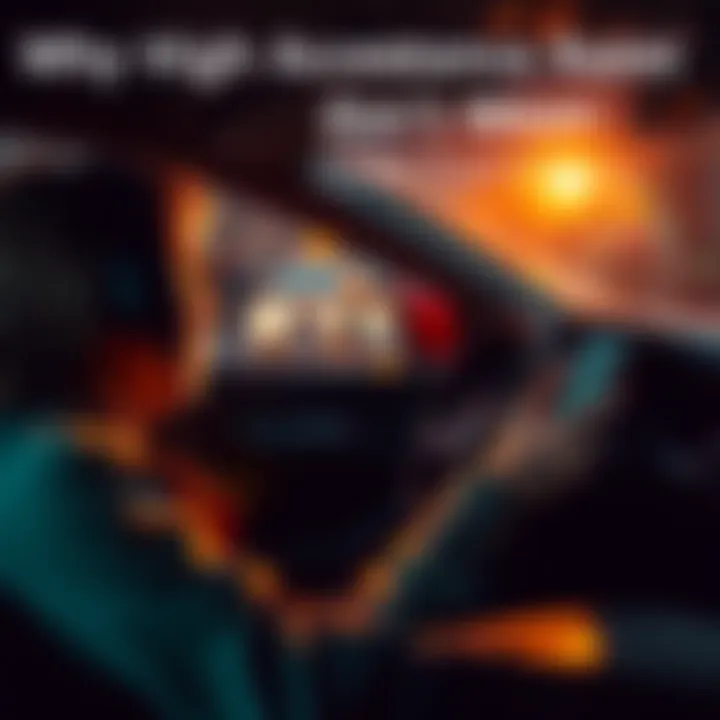 A driver sitting in a car, looking at a smartphone with graphs and charts representing acceptance rates and earnings, pondering their strategies for maximizing income.